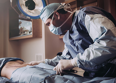 patient and doctor in surgery room